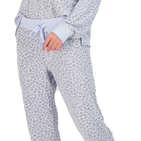 P.J. Salvage Live Life Cozy Thermal Ski Jammie Pajamas Set Ice Blue Size Small - Picture 4 of 4